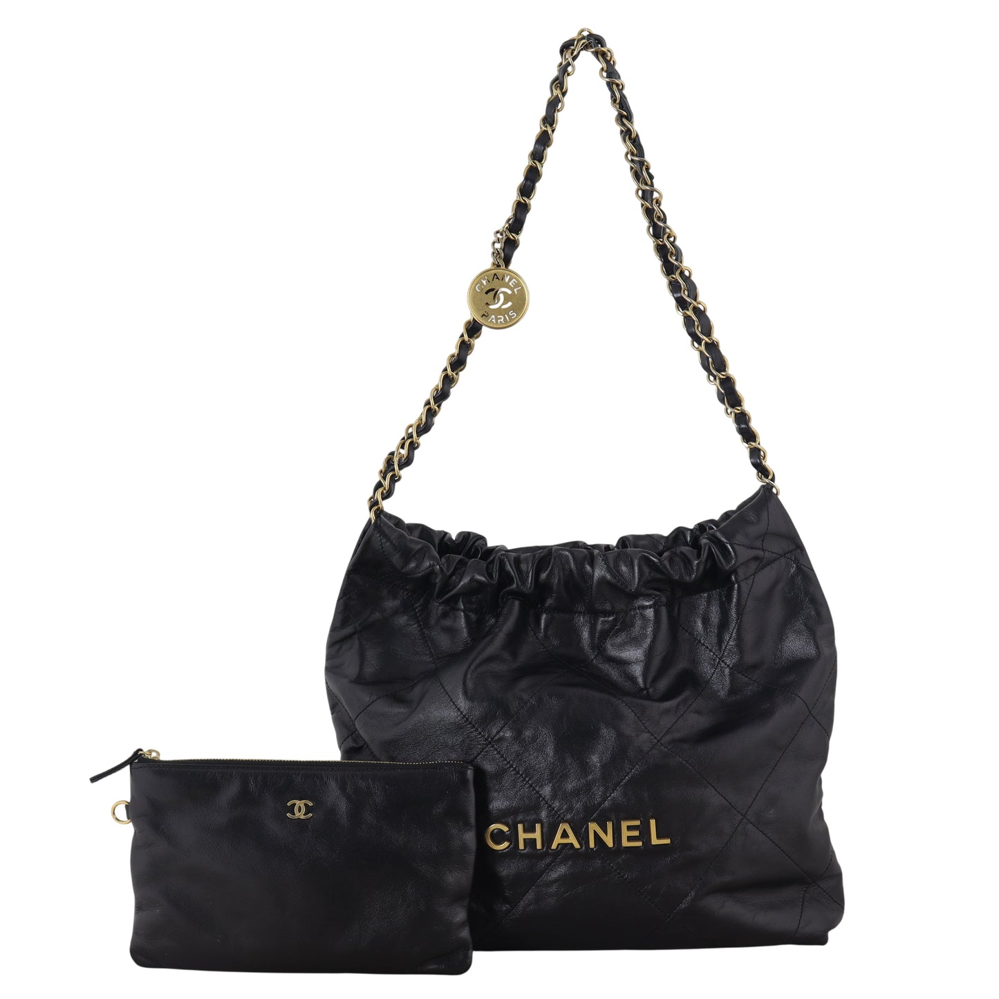 Chanel 22 Hobo Quilted Black Shoulder Bag Small 07012026