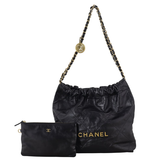 Chanel 22 Hobo Quilted Black Shoulder Bag Small 07012026