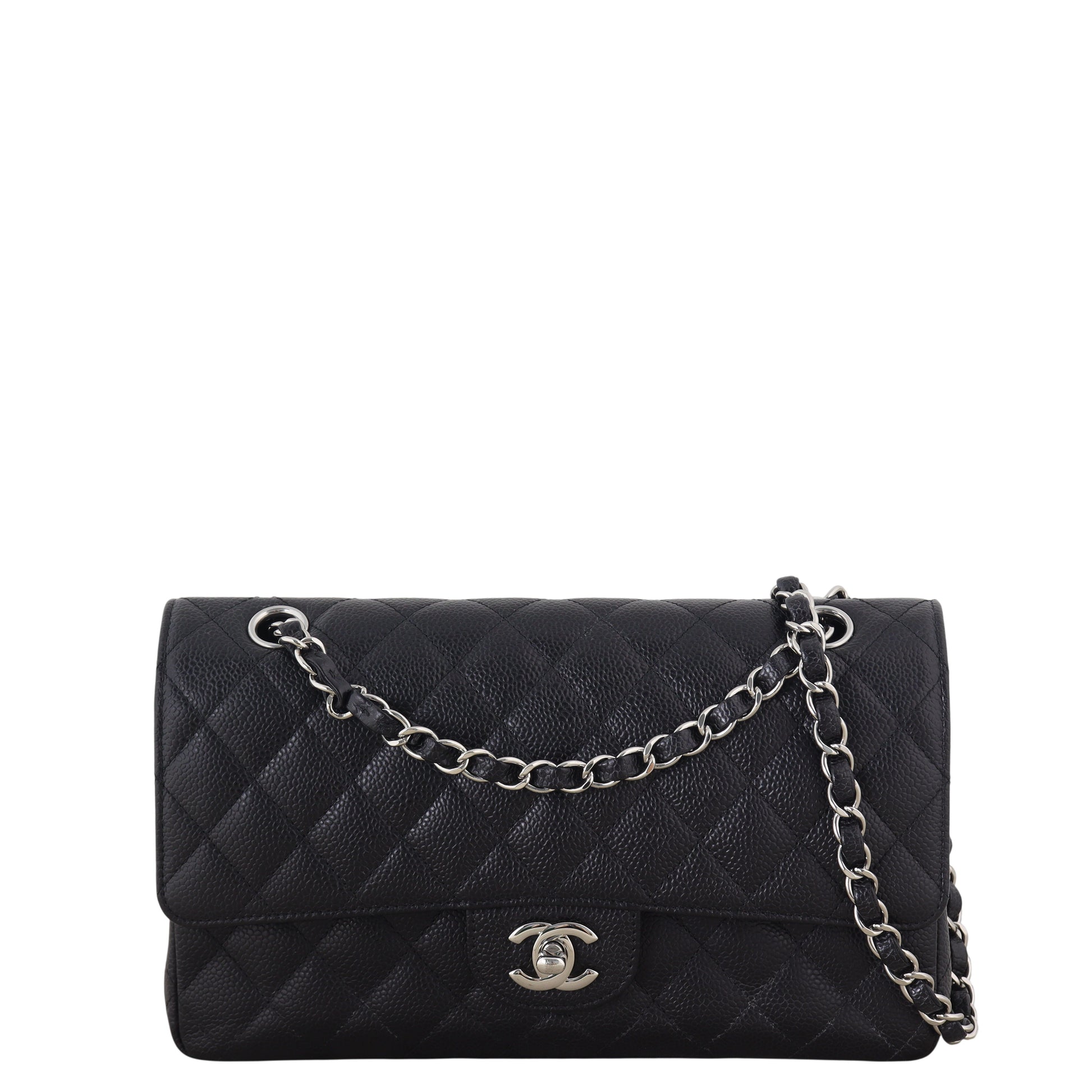 Chanel Classic Double Flap Caviar Handbag Quilted Black Crossbody Bag Caviar 07012026