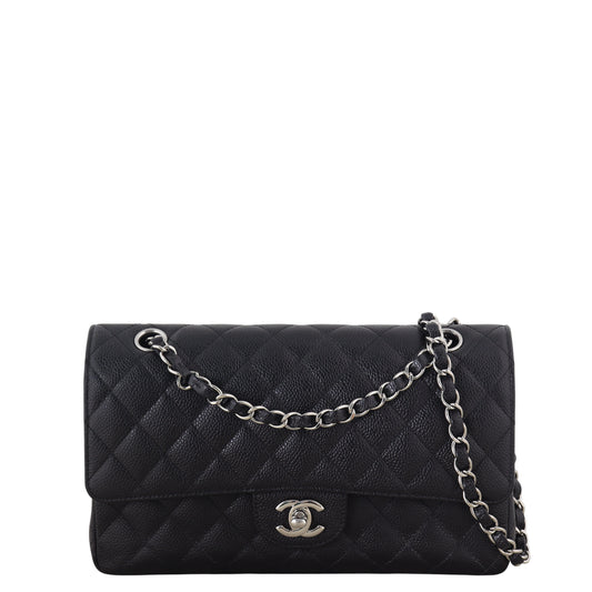 Chanel Classic Double Flap Caviar Handbag Quilted Black Crossbody Bag Caviar 07012026