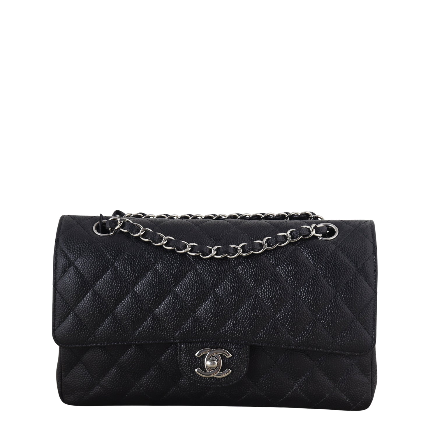Chanel Classic Double Flap Caviar Handbag Quilted Black Crossbody Bag Caviar 07012026