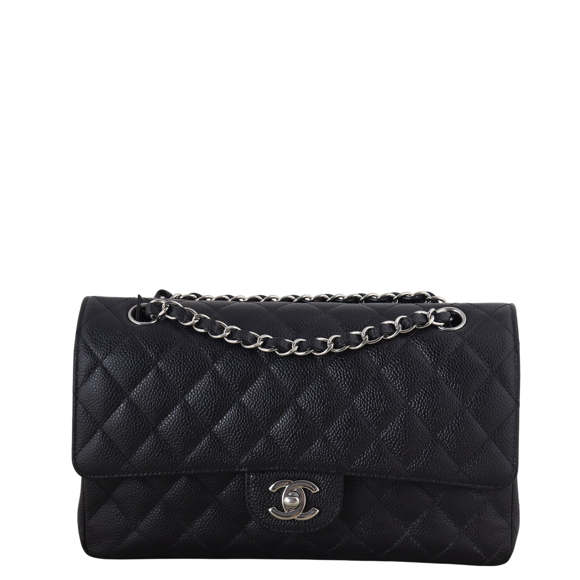 Chanel Classic Double Flap Caviar Handbag Quilted Black Crossbody Bag Caviar 07012026
