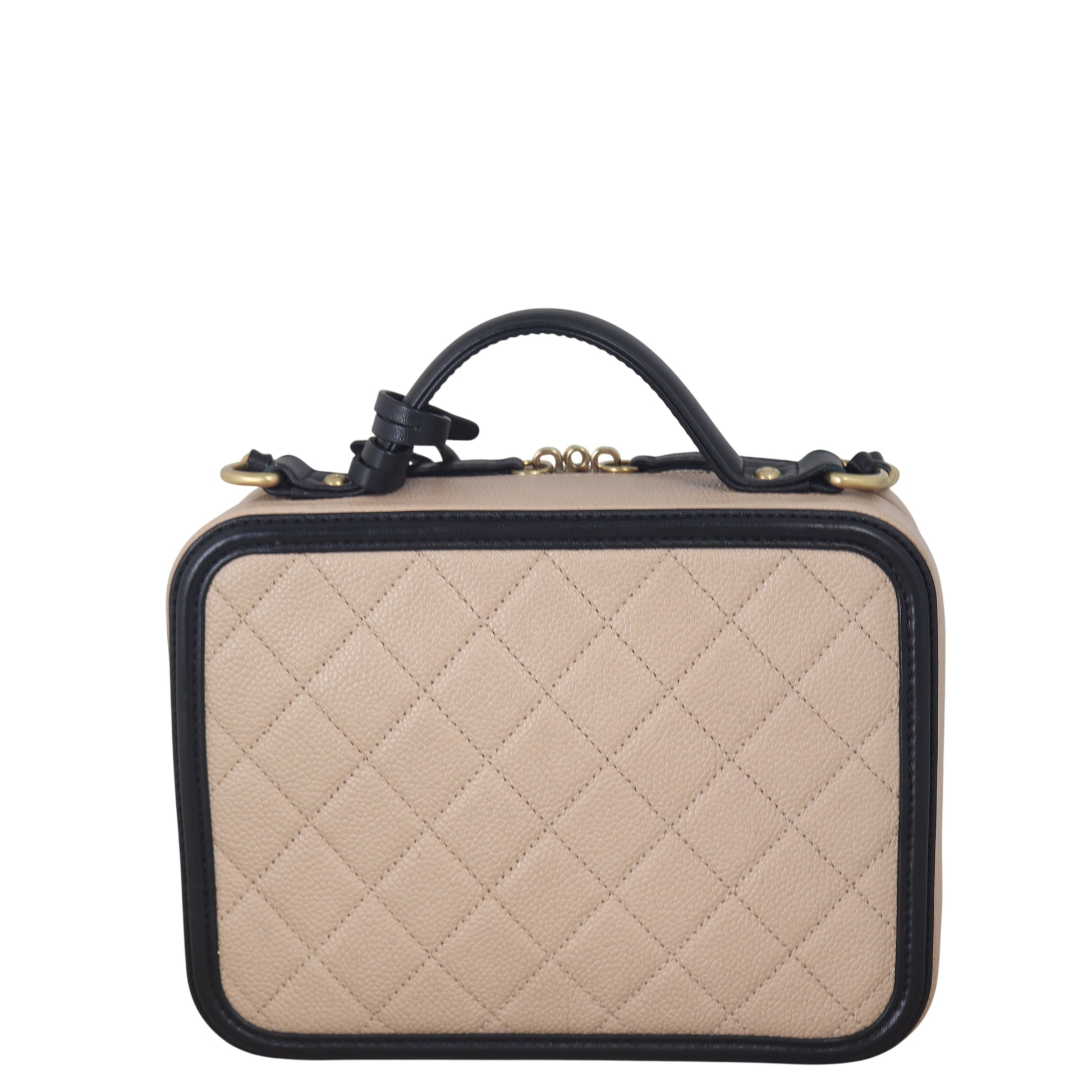 Chanel CC Filigree Vanity Case Handbag Quilted Pink Crossbody Bag