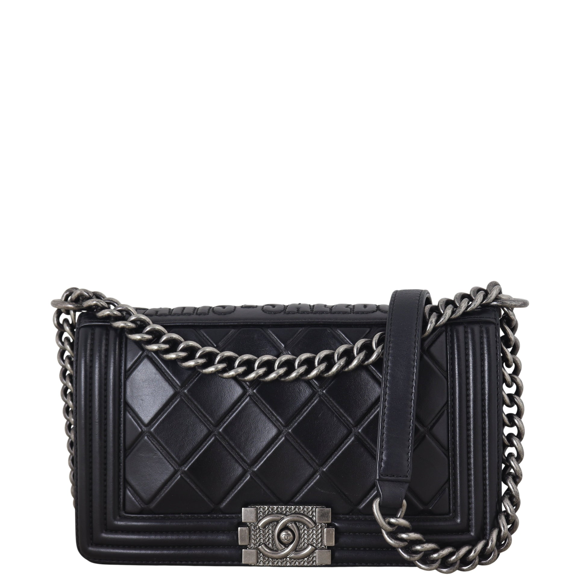 Chanel Boy Old Paris-Salzburg Handbag Quilted Black Crossbody Bag