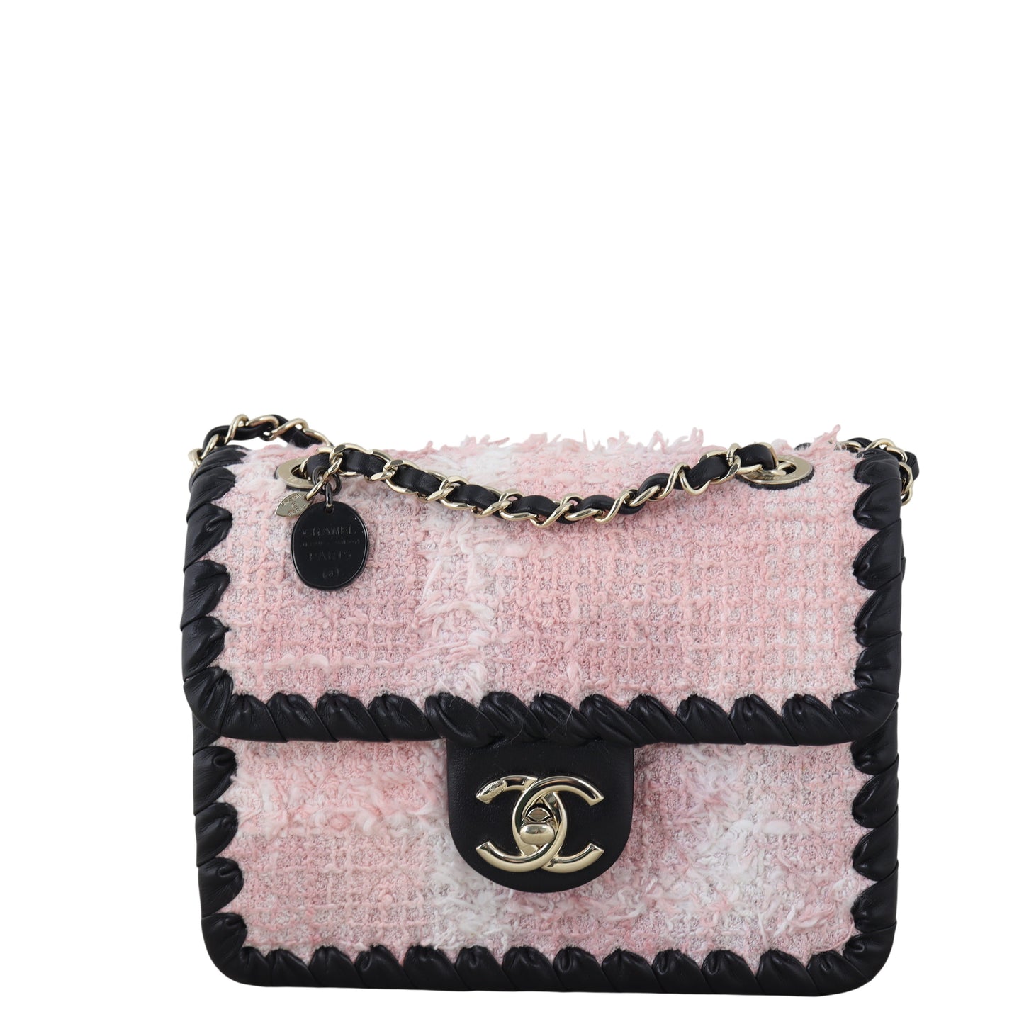 Chanel My Own Frame Bag Tweed Pink Mini Crossbody Bag