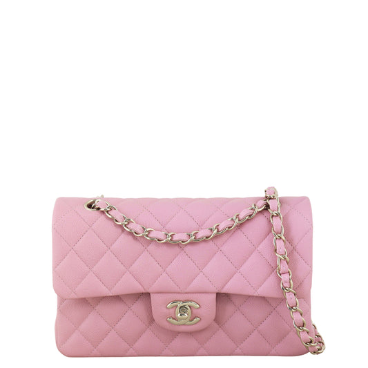 Chanel Classic Double Flap Caviar Handbag Quilted Pink Crossbody Bag Pink 13012026