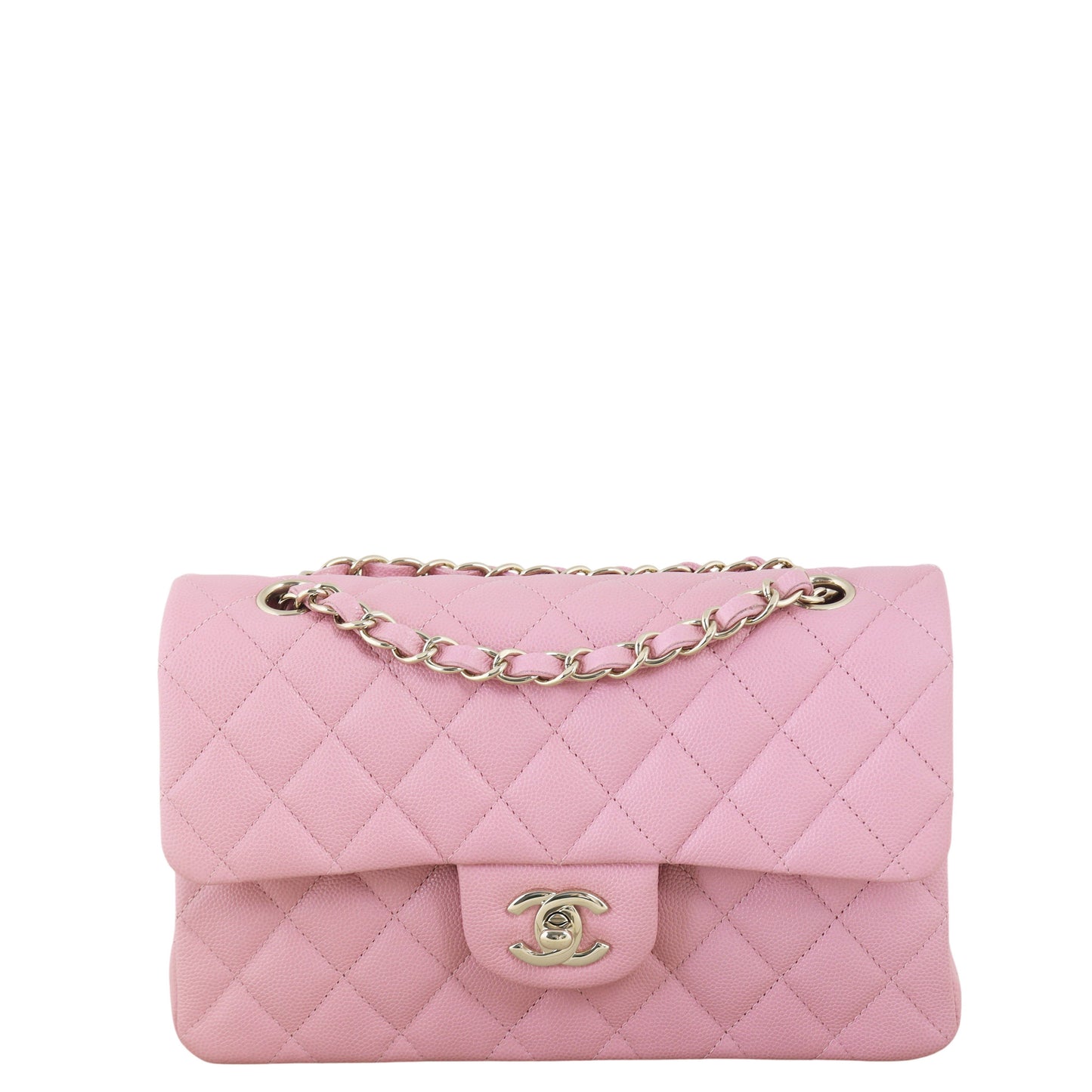 Chanel Classic Double Flap Caviar Handbag Quilted Pink Crossbody Bag Pink 13012026