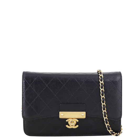 Chanel Golden Class Wallet on Chain Handbag Quilted Black Crossbody Bag