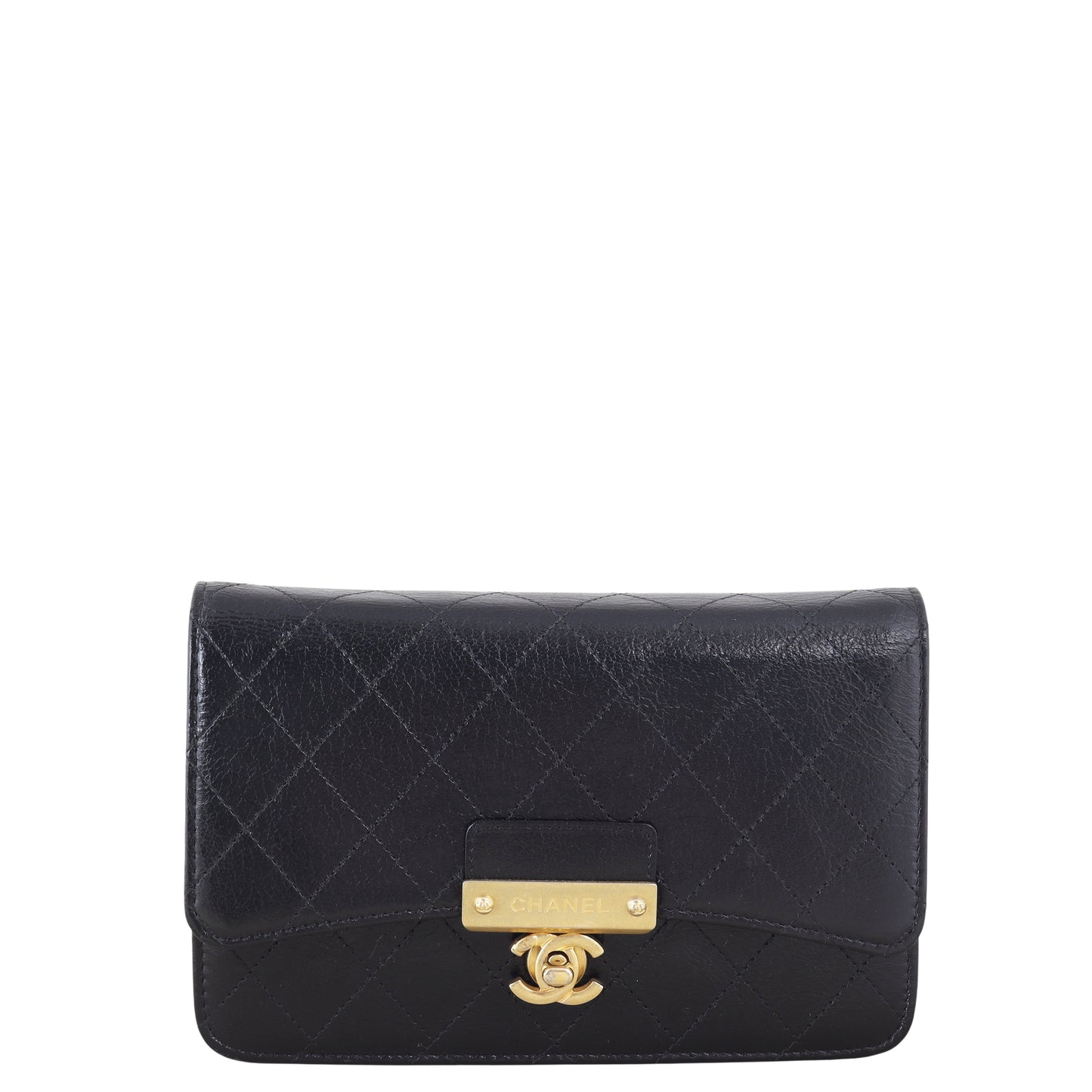 Chanel Golden Class Wallet on Chain Handbag Quilted Black Crossbody Bag