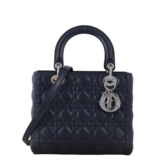 Dior Crossbody Bag Lady 38 Blue Medium Shoulder Bag