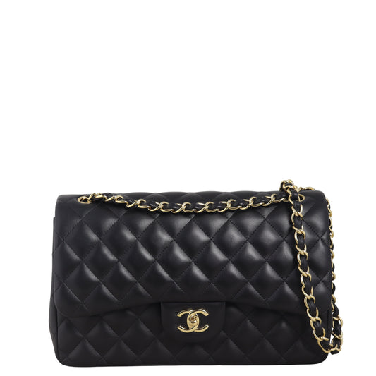 Chanel Classic Double Jumbo Lambskin Handbag Flap