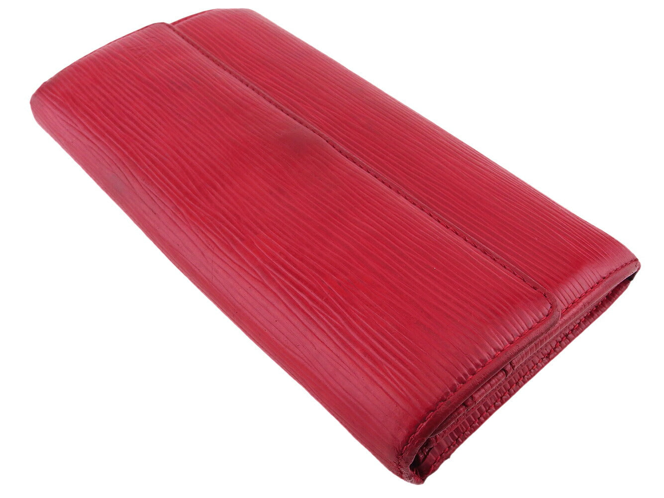 Louis Vuitton Long Purse Portefeuille Sarah Red Silver Wallet Case C4132