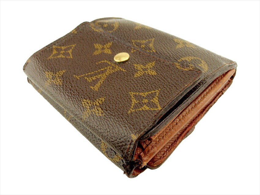 Louis Vuitton Bifold M61652 Porte Monnaie Billets Brown Beige Gold Wallet Case C4377