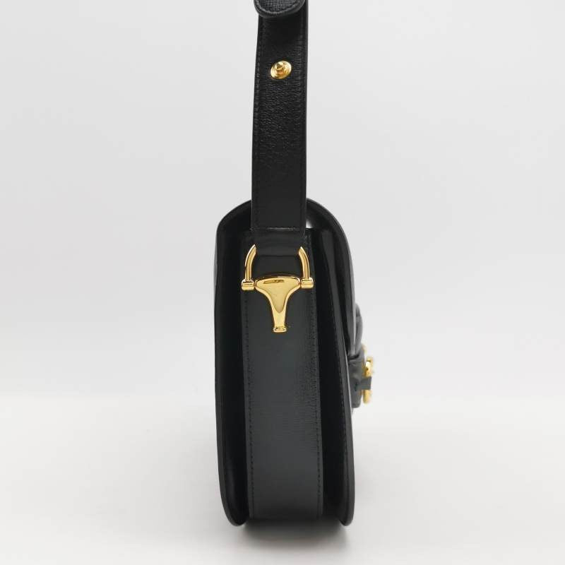 Gucci Horsebit Leather Black Small Travel Bag Leather 1