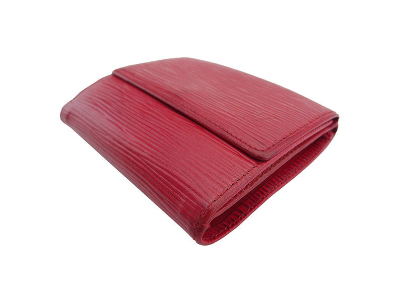 Louis Vuitton Bifold M63487 Porte Monnaie Billets Red Wallet Case C4548
