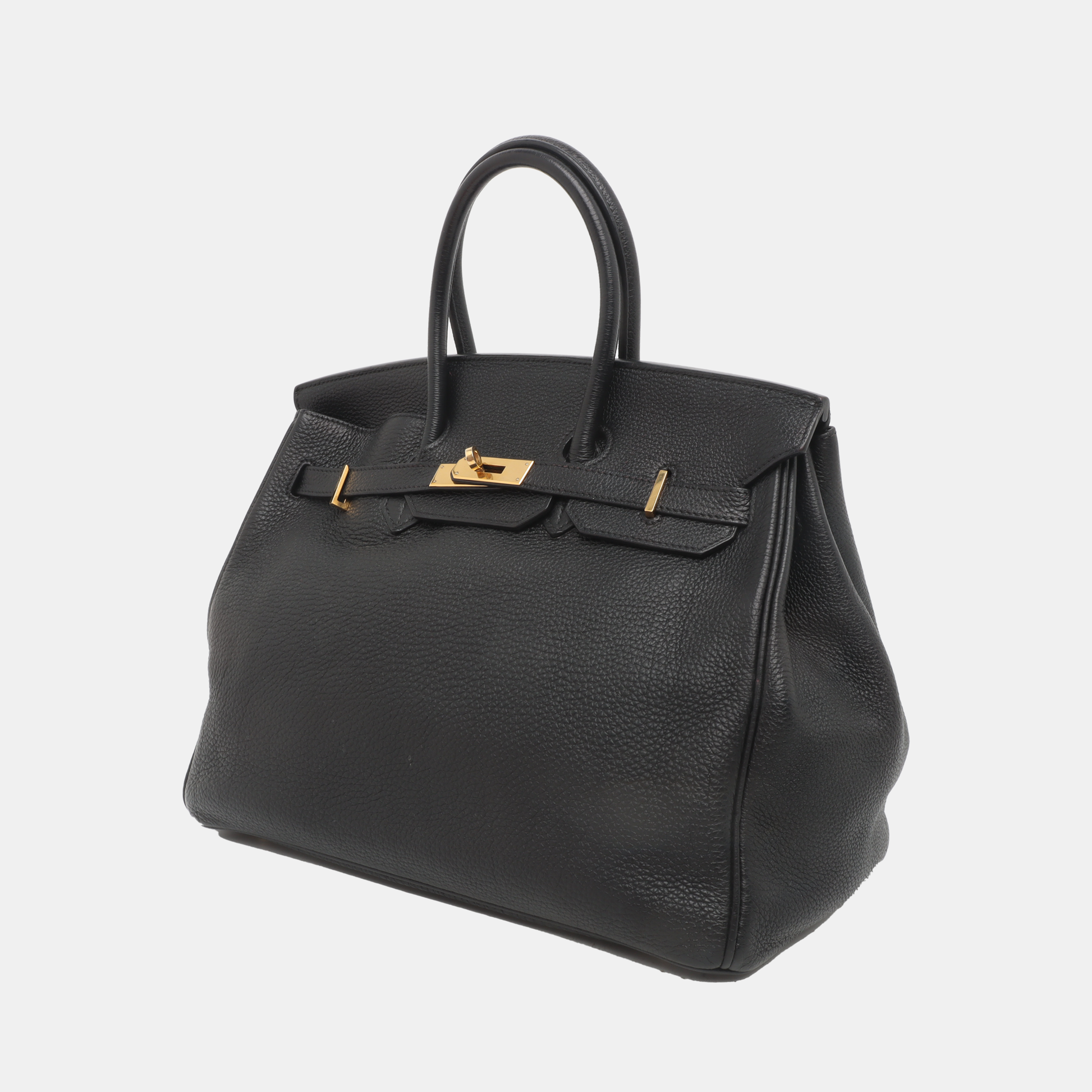 Hermes Birkin Recolored Togo Calfskin Gold Tone Hardware Leather Black Travel Bag
