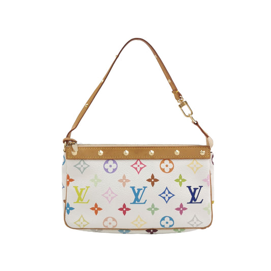 Louis Vuitton x Takashi Murakami Pochette Accessoire White Multicolor Clutch Bag Multicolor 2