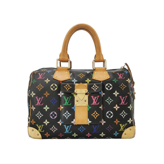 Louis Vuitton x Takashi Murakami Speedy 30 Lock Multicolor Black Handbag Multicolor 2