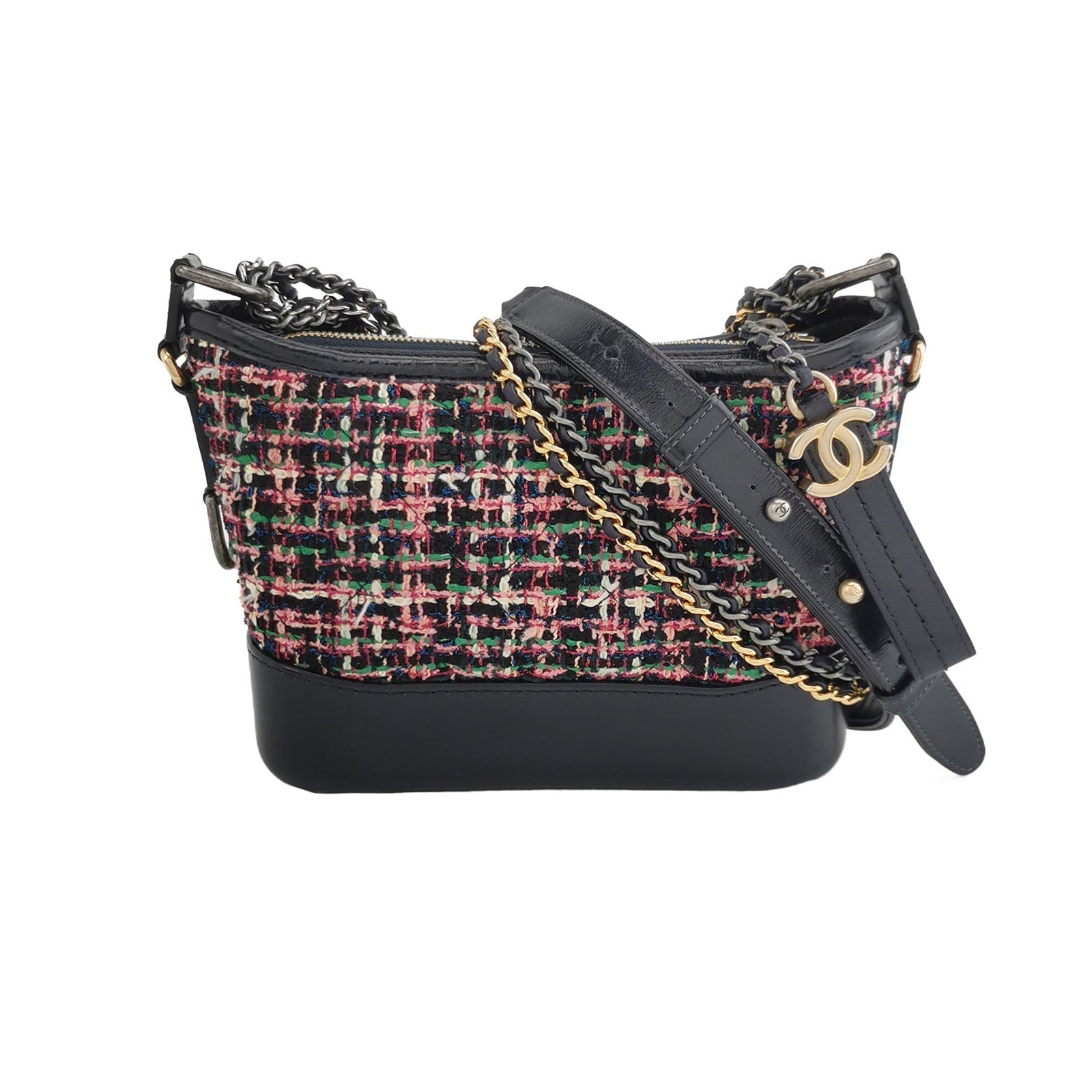 Chanel Gabrielle Hobo Tweed Calfskin Small Shoulder Bag