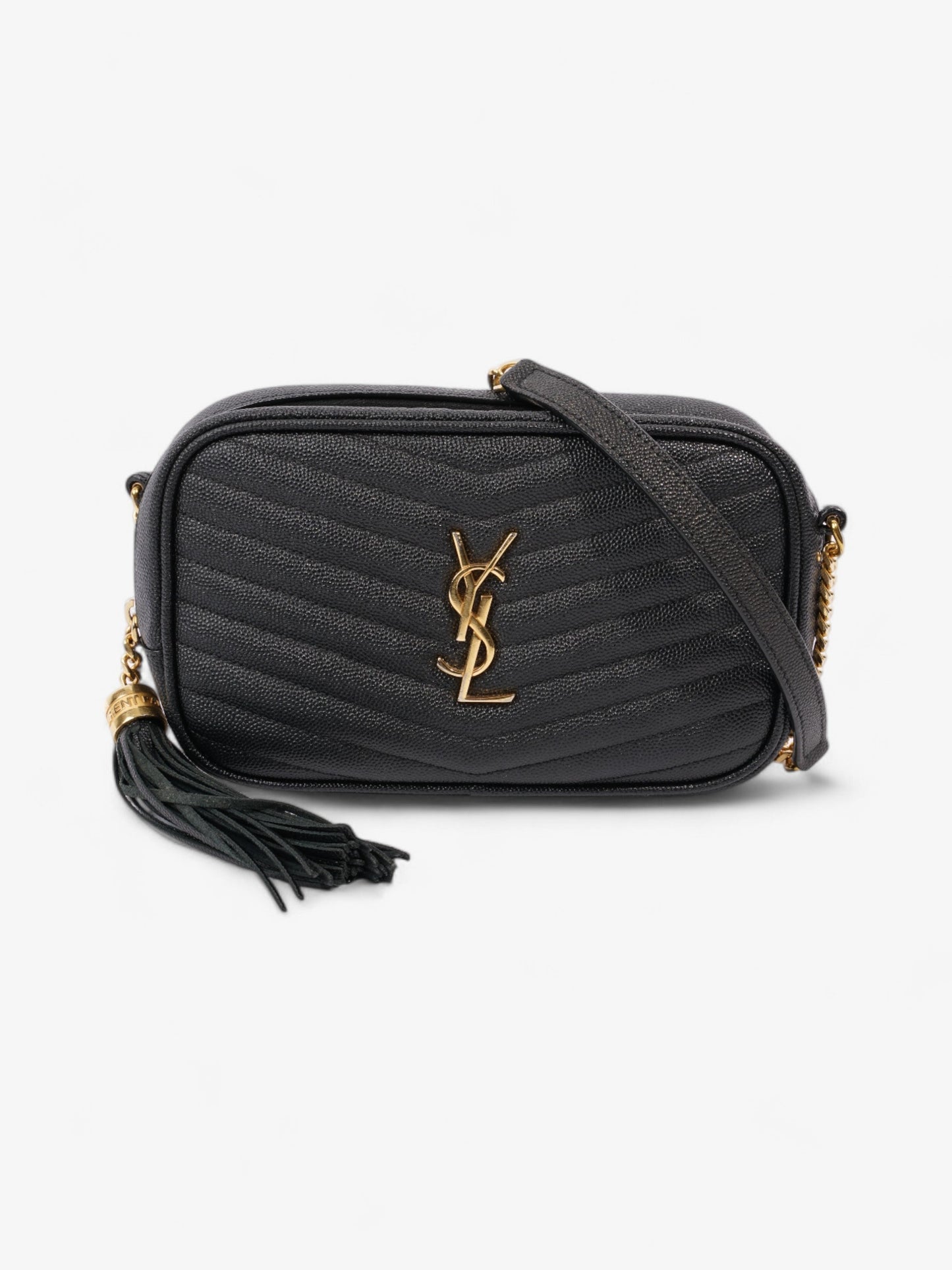 YSL Saint Laurent Lou Crossbody In Caviar Leather Quilted Black Crossbody Bag
