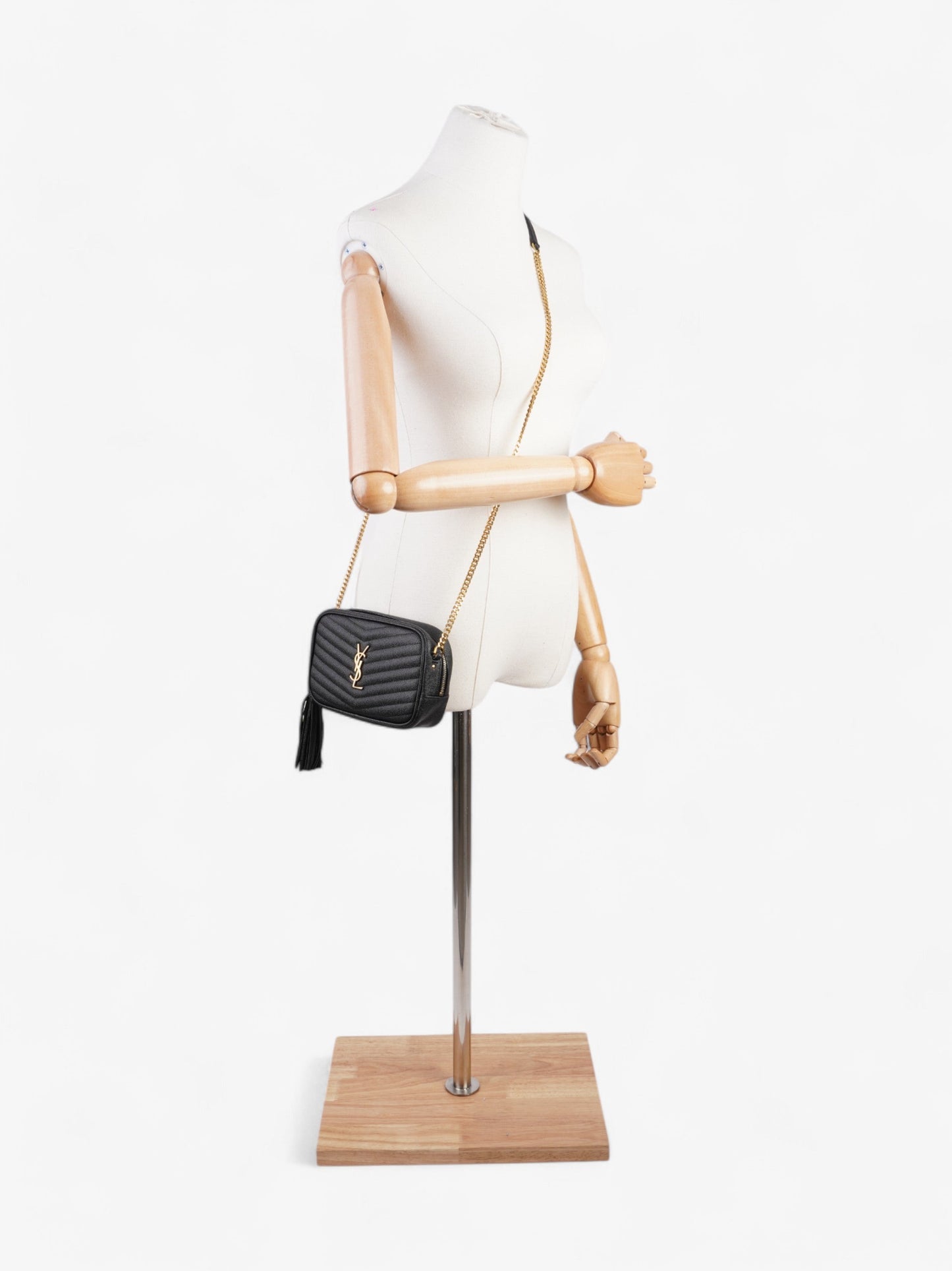YSL Saint Laurent Lou Crossbody In Caviar Leather Quilted Black Crossbody Bag