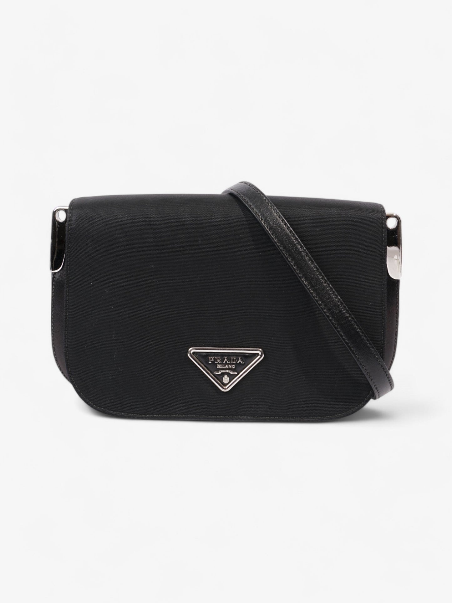 Prada And Shoulder Bag In Leather Nylon Black