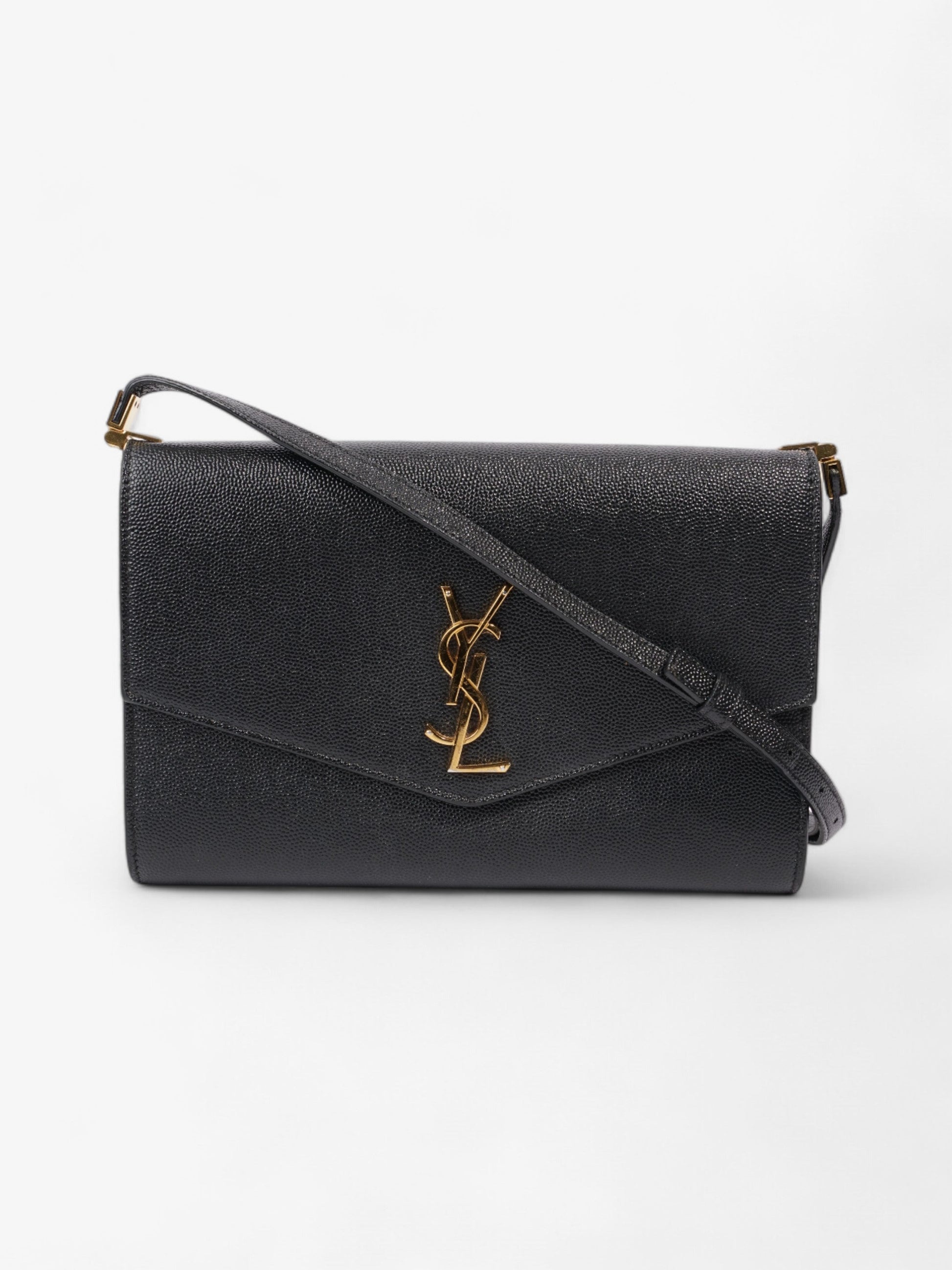 YSL Saint Laurent Uptown Crossbody Leather Black Mini Crossbody Bag
