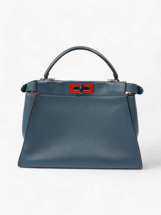 Fendi Peekaboo Handbag Leather Blue Orange Travel Bag