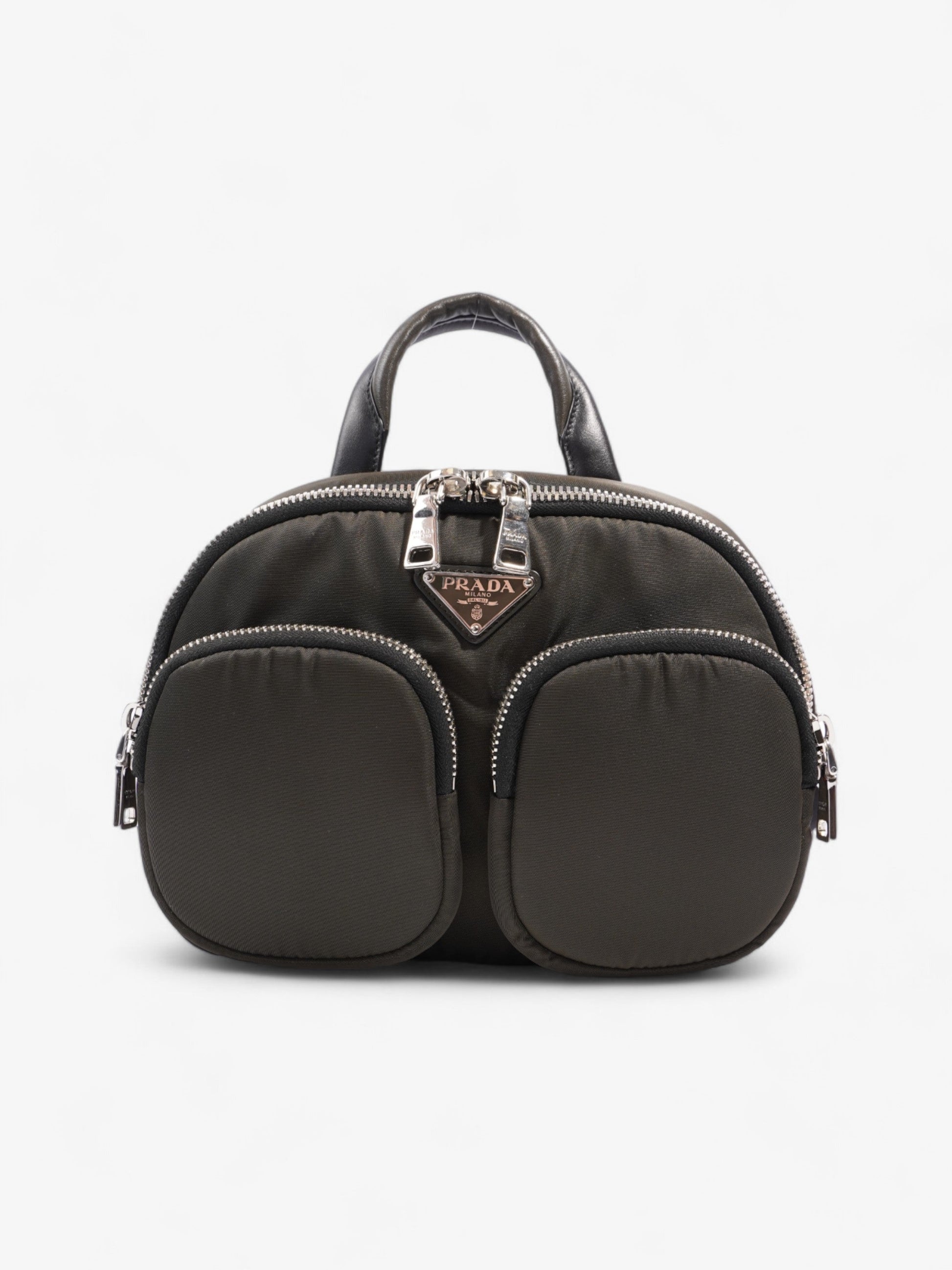 Prada Triangle Backpack Khaki Re Nylon