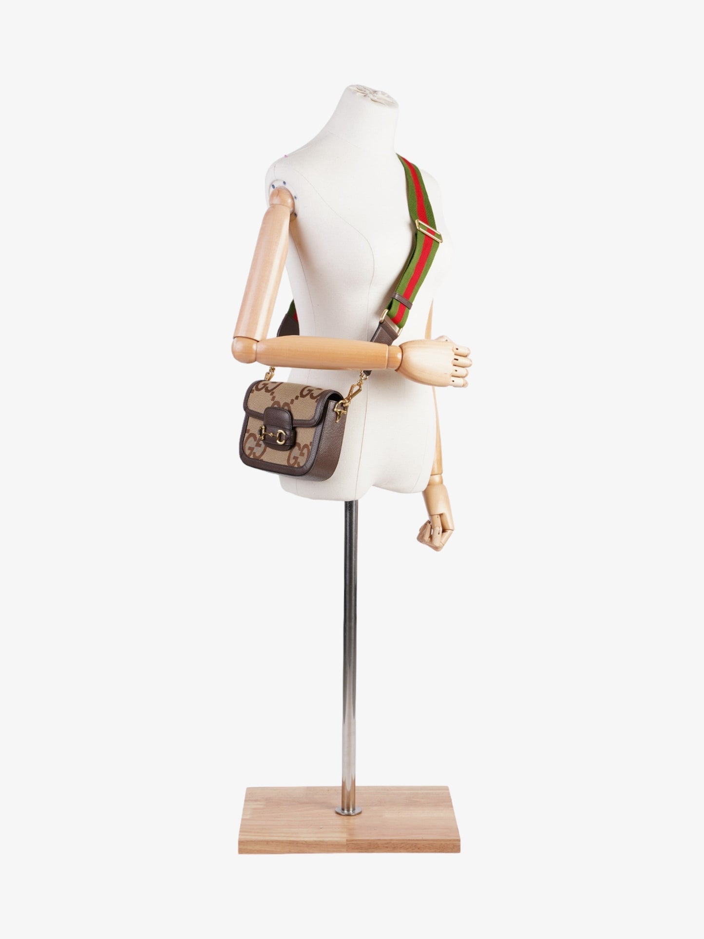 Gucci Horsebit And Jumbo Jumbo Crossbody Bag Canvas Beige