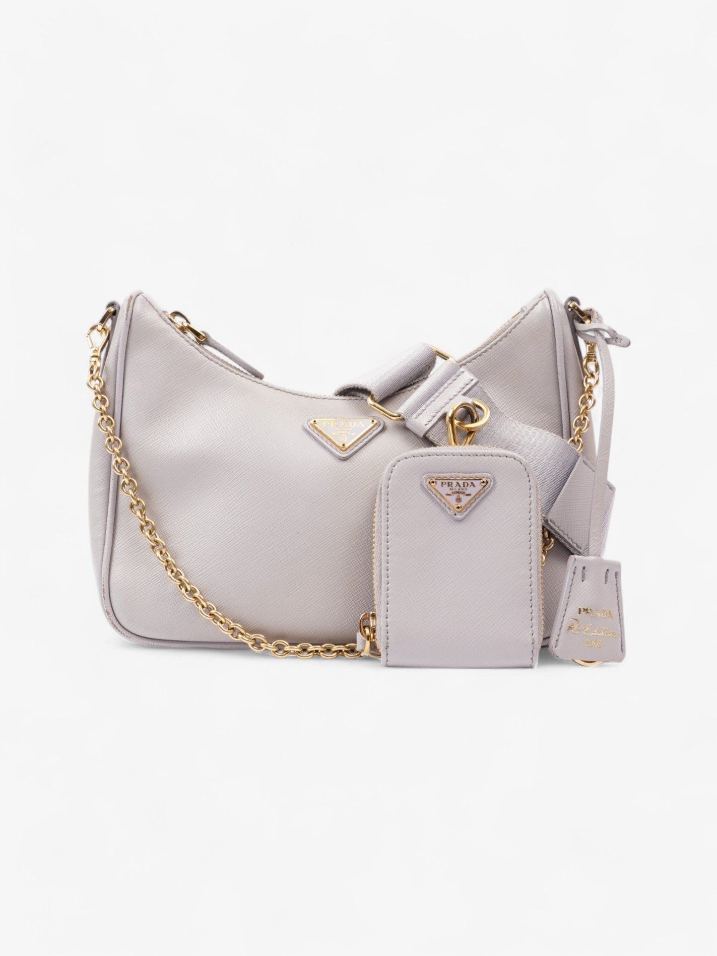 Prada Re Edition Lilac Shoulder Bag Leather Saffiano
