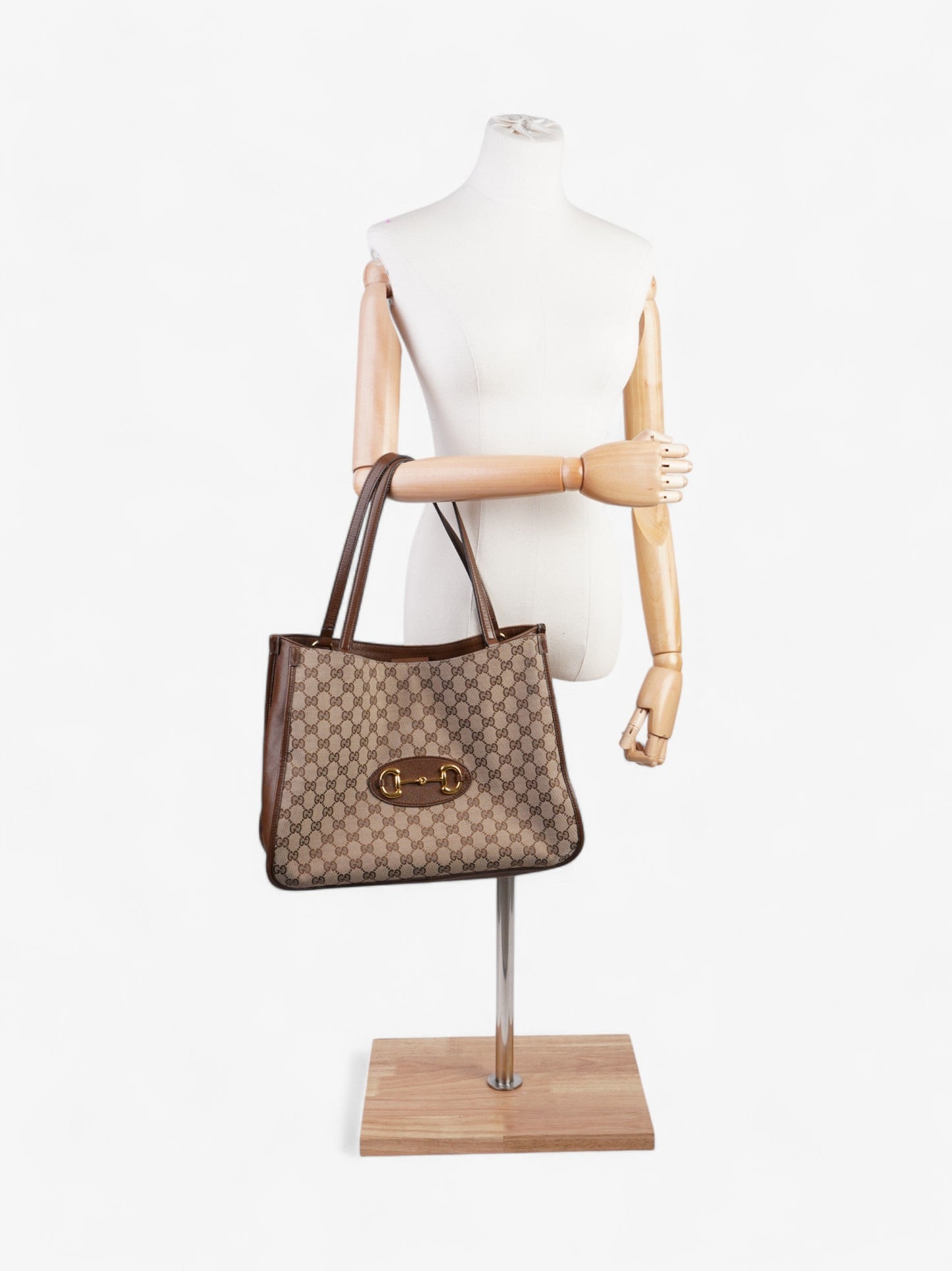 Gucci Horsebit Tote Canvas Brown Tote Bag