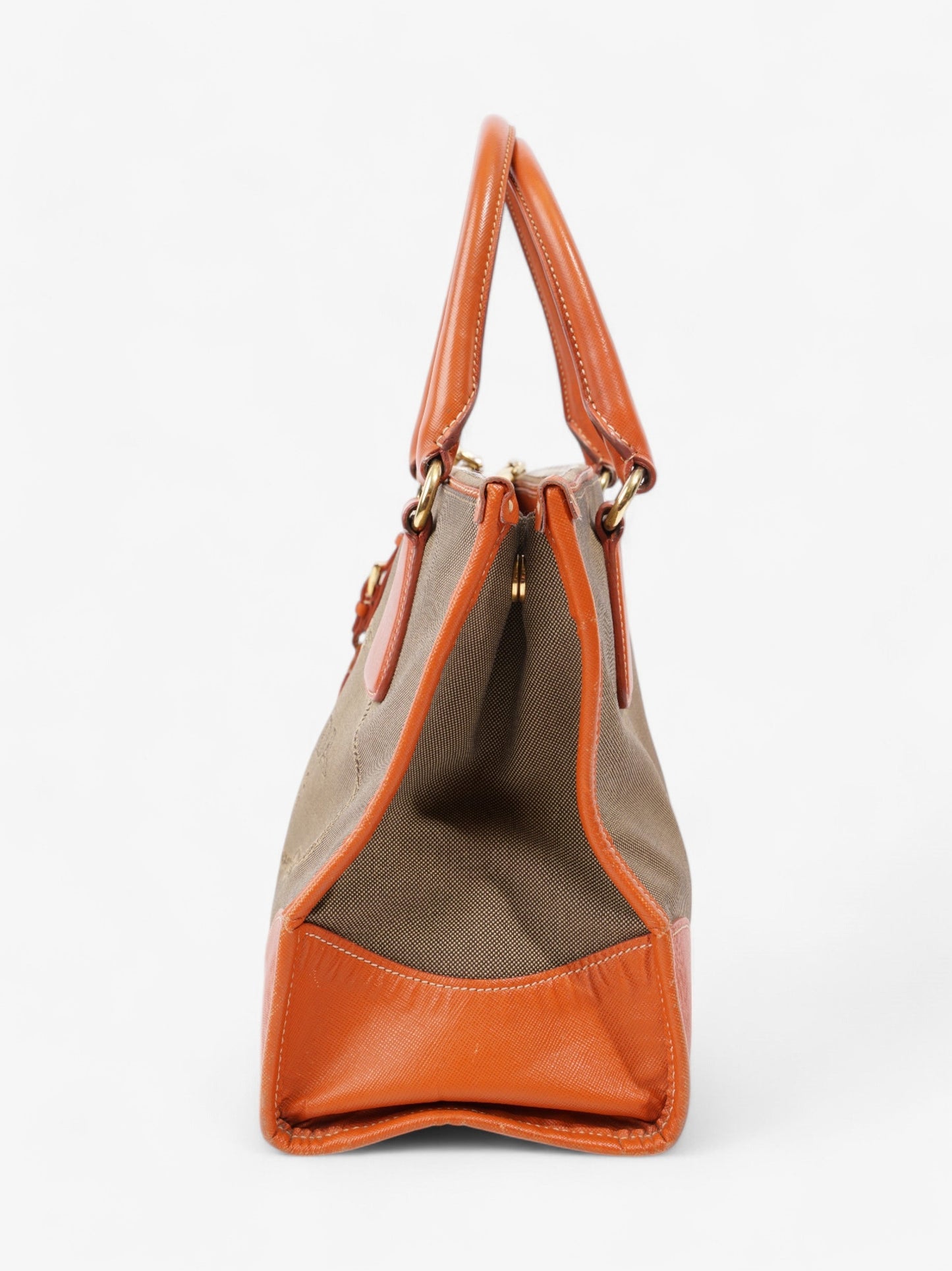 Prada Tote Canvas Brown Beige Tote Bag