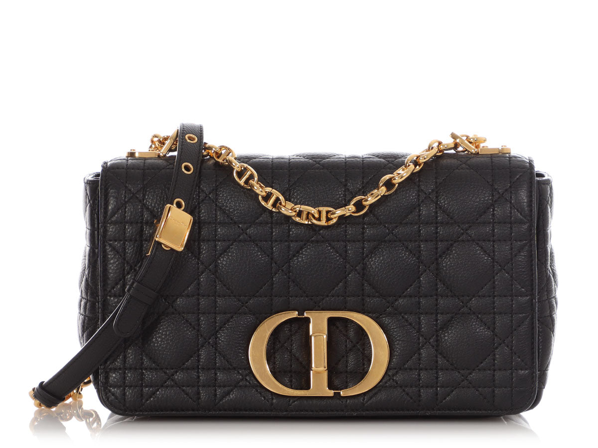 Dior Caro Bag Lambskin Black Medium Crossbody Bag