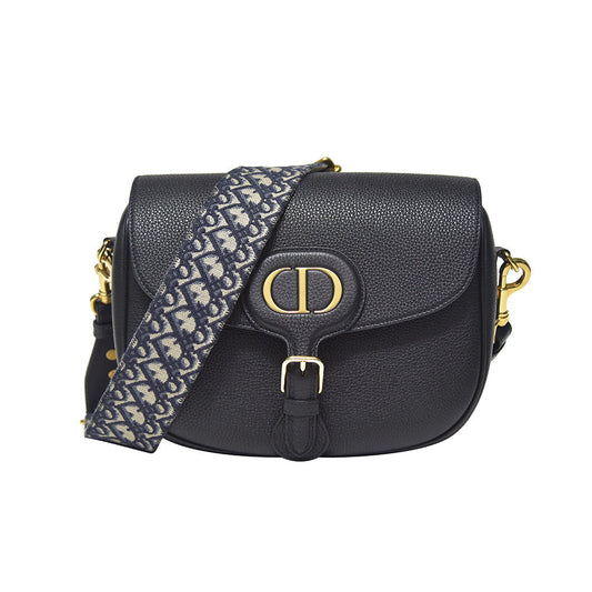 Dior Handbag Grained Bobby Bag Rented Out Leather Black Large