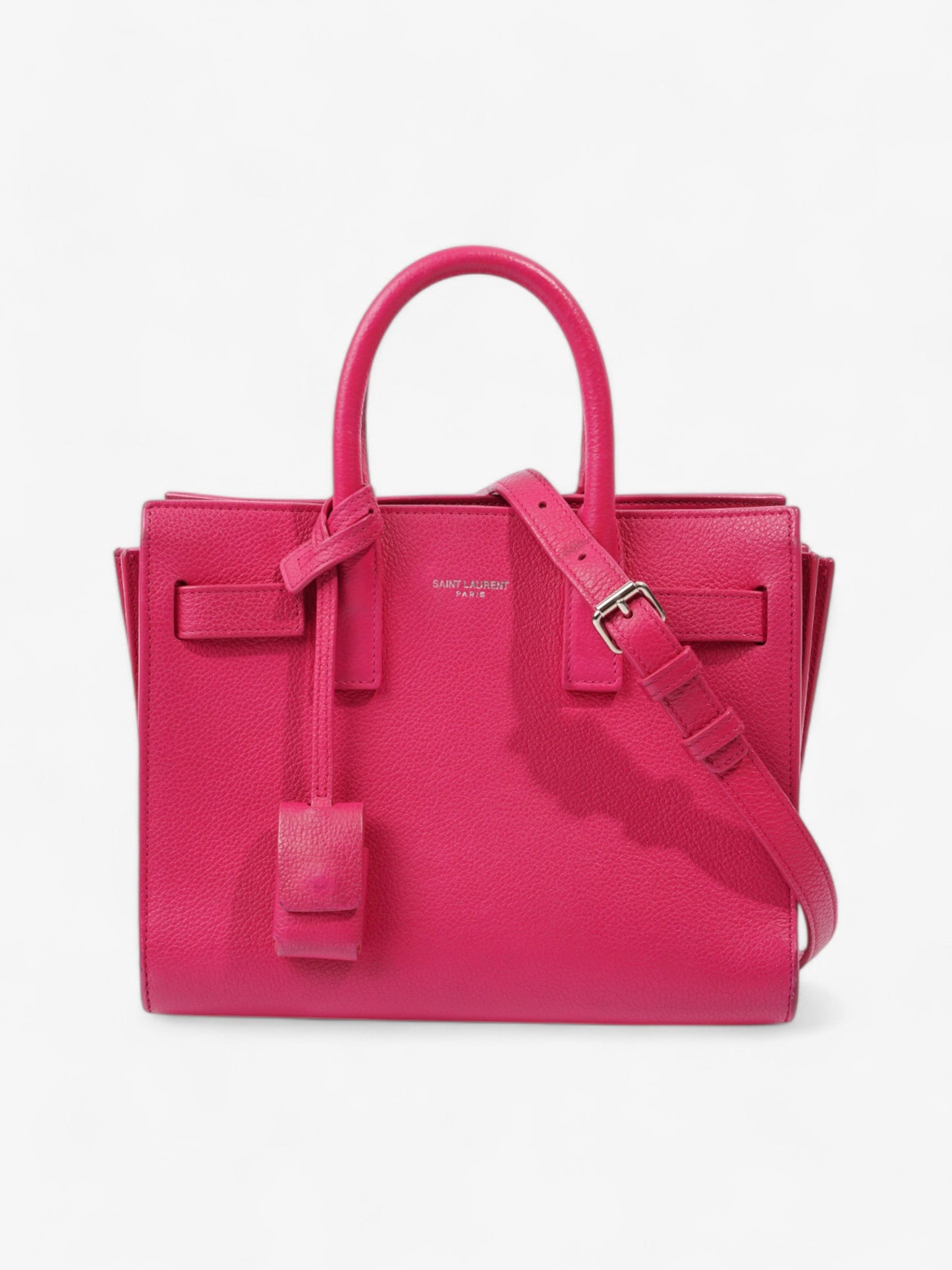 YSL Saint Laurent Sac De Jour Lipstick Fuschia Calfskin Nano Shoulder Leather Shoulder Bag