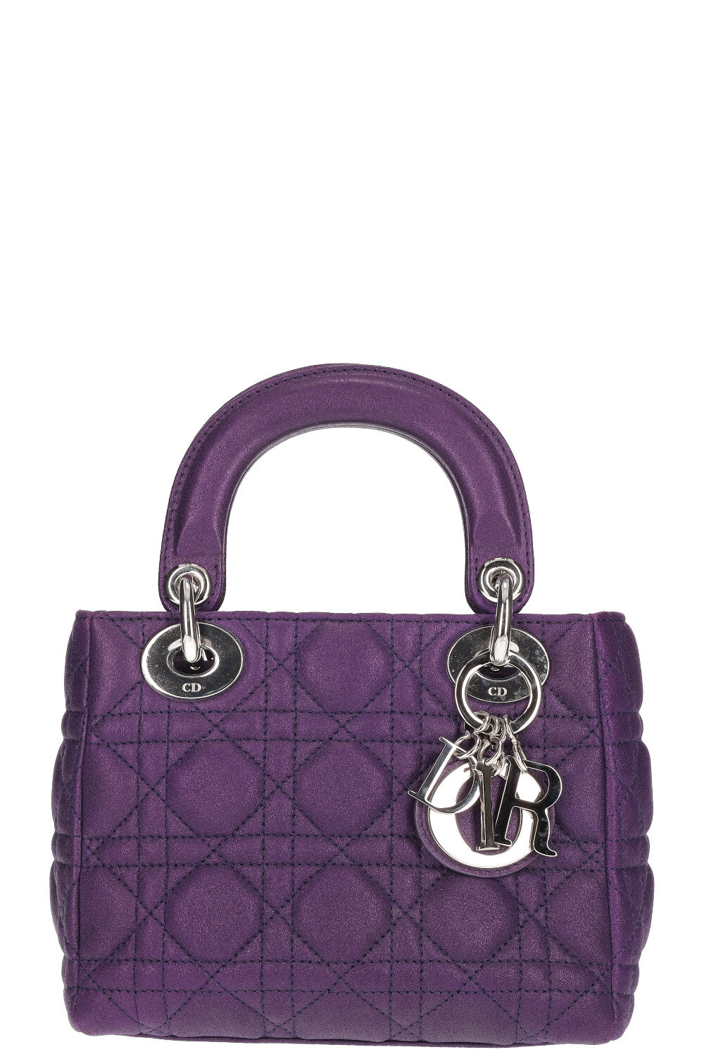 Dior Handbag Lady Bag Purple Small