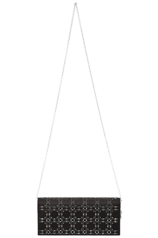 Dior Clutch Bag Clutch Cannage Crystals Black