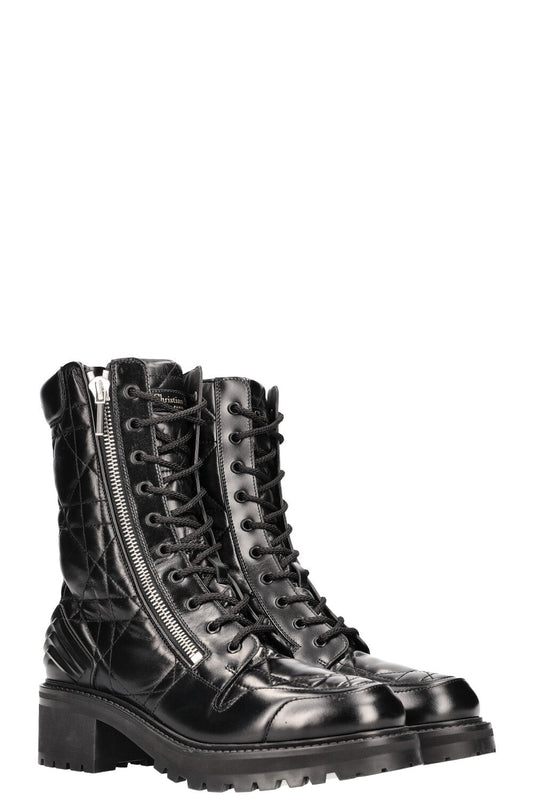 Dior D-Ankle Boots Cannage Leather Black Shoes