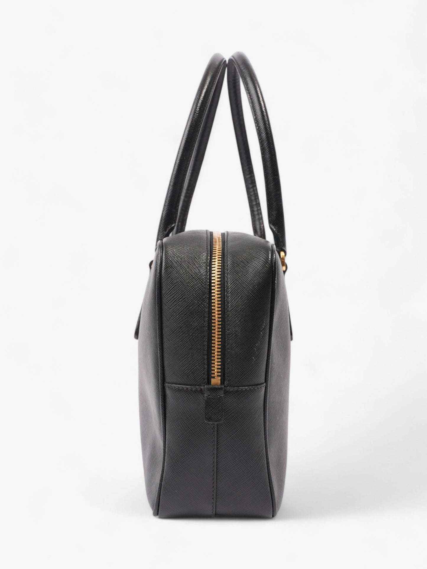 Prada Bauletto Tote Bag Leather Saffiano Black Shoulder Bag