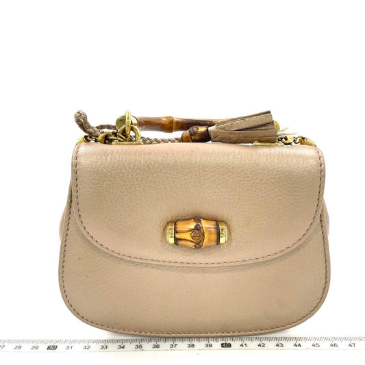 Gucci Bamboo Night Super Leather Gold Mini Chain Travel Bag