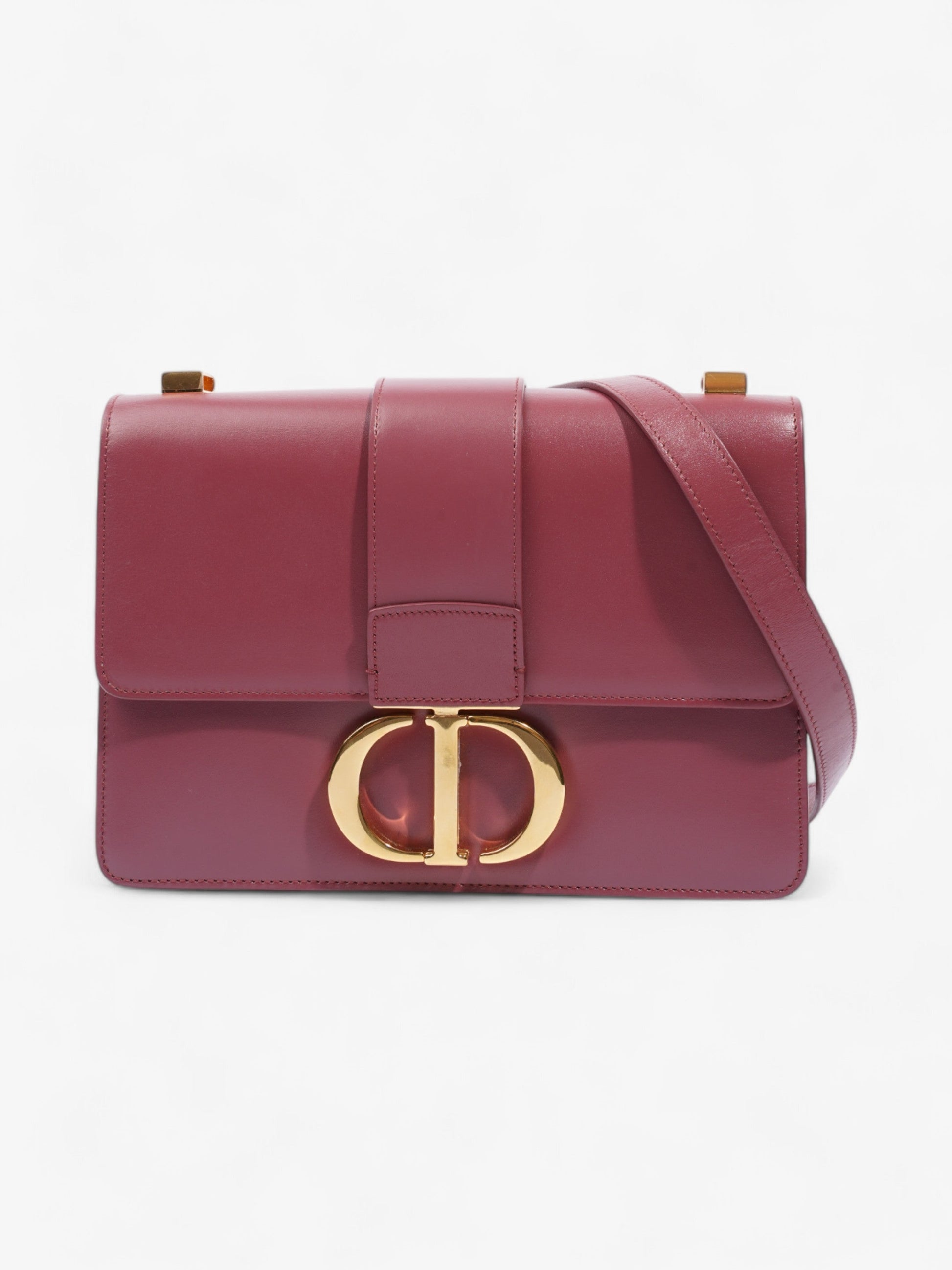 Dior Christian Montaigne Dark Calfskin Crossbody Bag Leather Pink