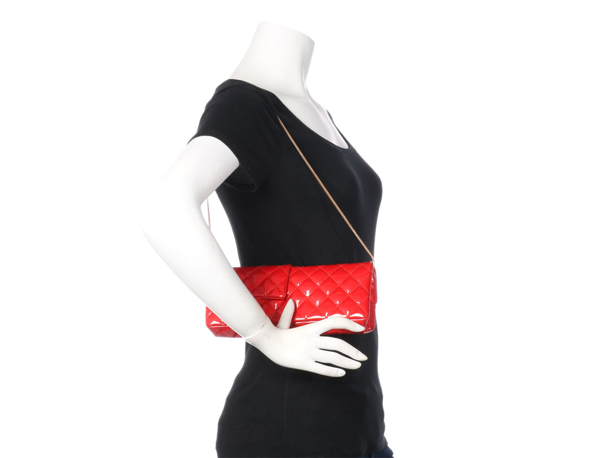 Chanel Patent Reversible Reissue Clutch Red Clutch Bag