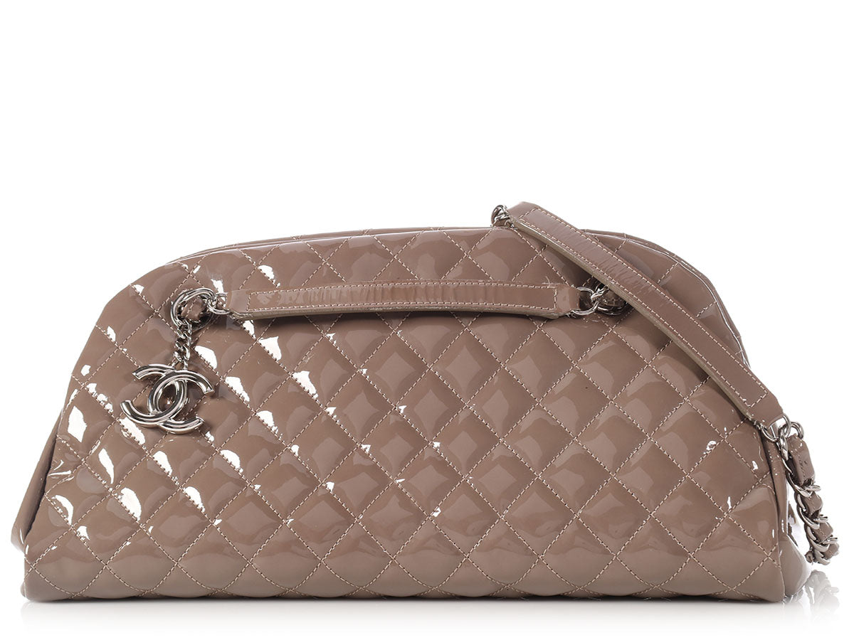 Chanel Taupe Just Mademoiselle Bowling Bag Medium Shoulder Bag