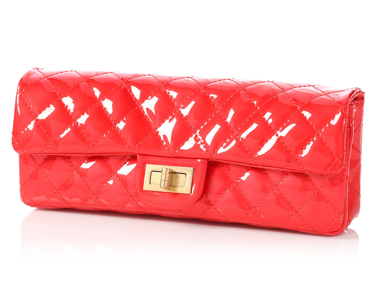 Chanel Patent Reissue Clutch Quilted Red Clutch Bag