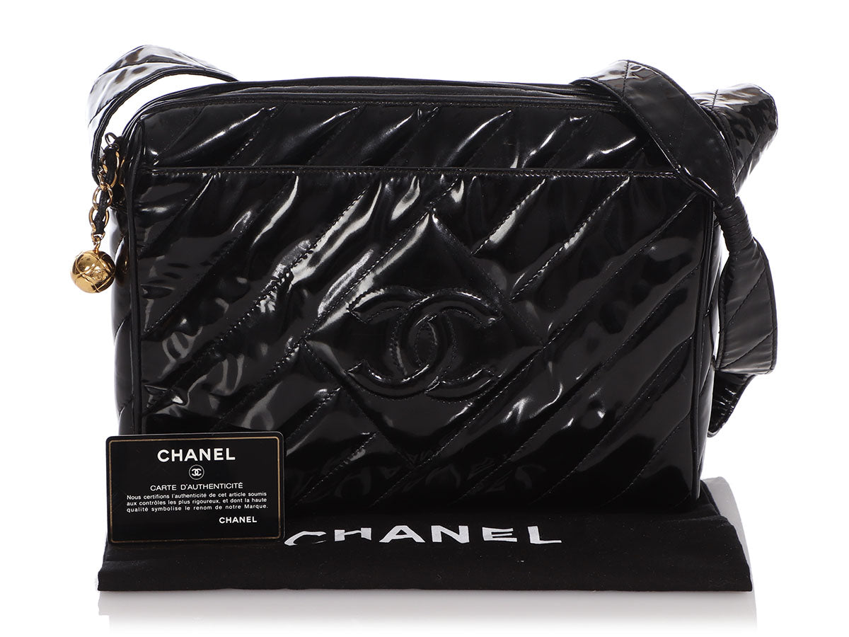 Chanel Patent Crossbody Bag Black