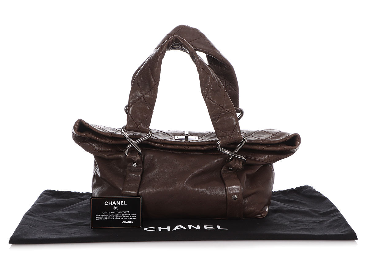 Chanel Khaki 8 Knots Shoulder Bag Leather Quilted