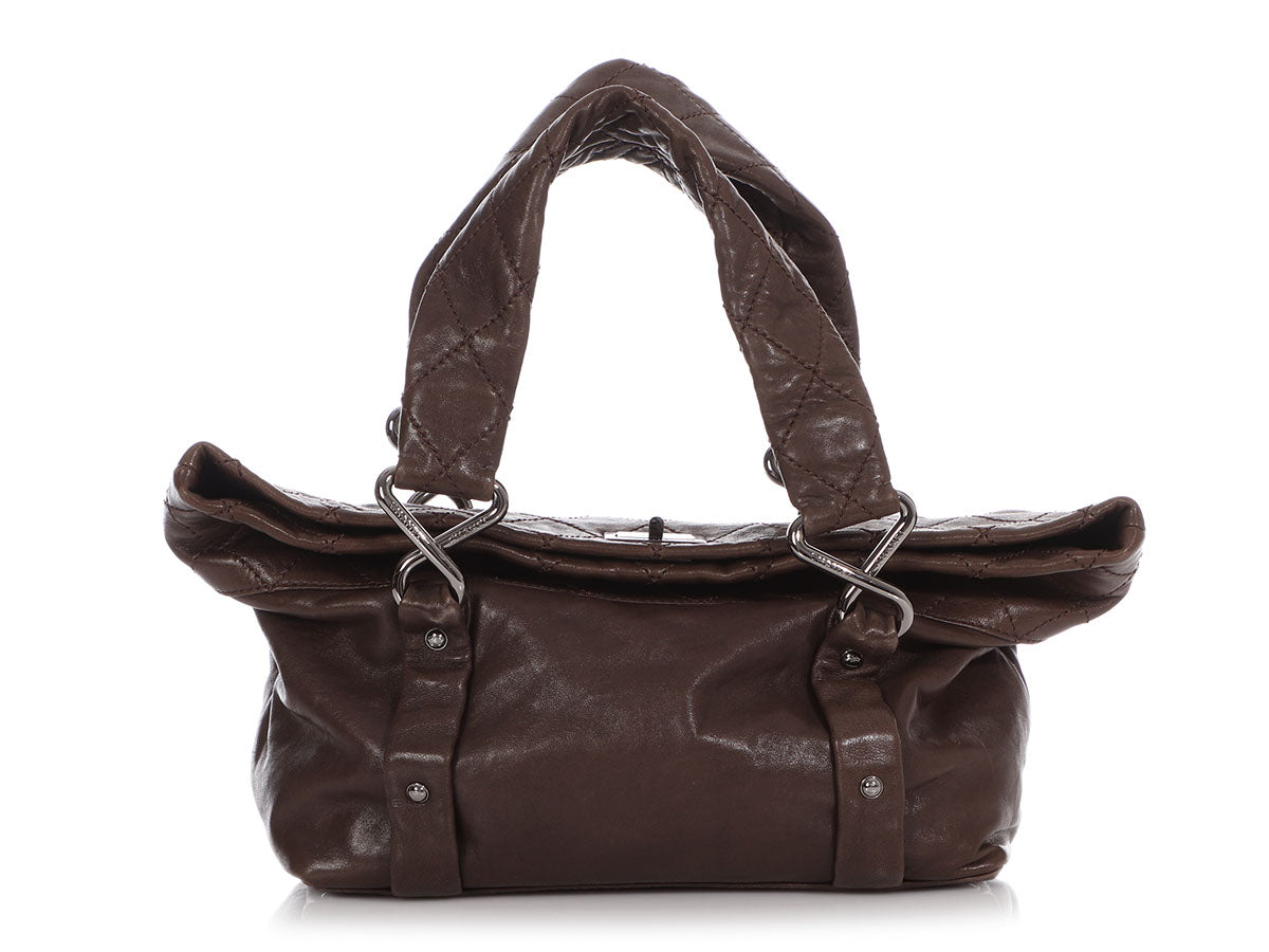 Chanel Khaki 8 Knots Shoulder Bag Leather Quilted