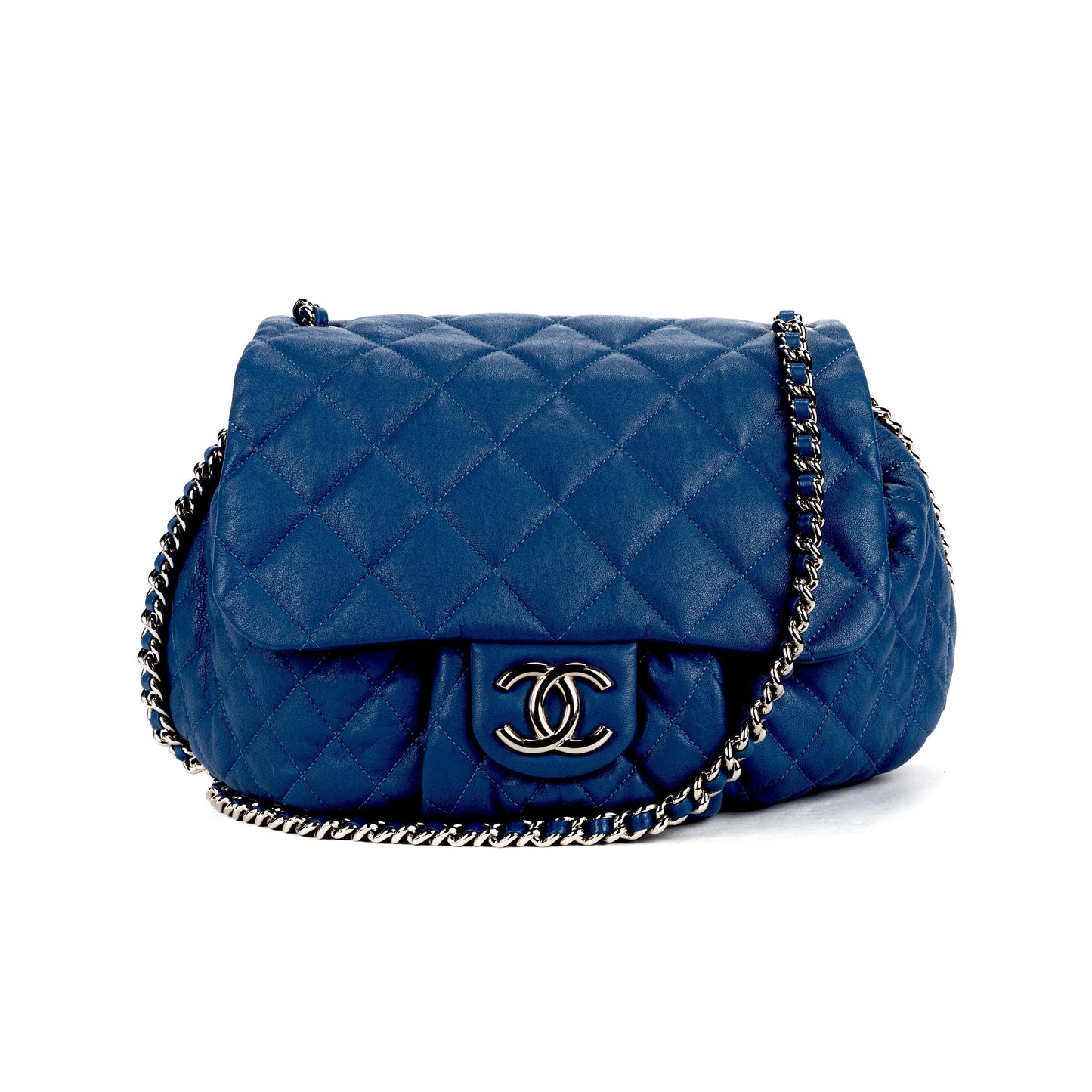 Chanel AROUND QUILTED LAMBSKIN FLAP Shoulder Bag