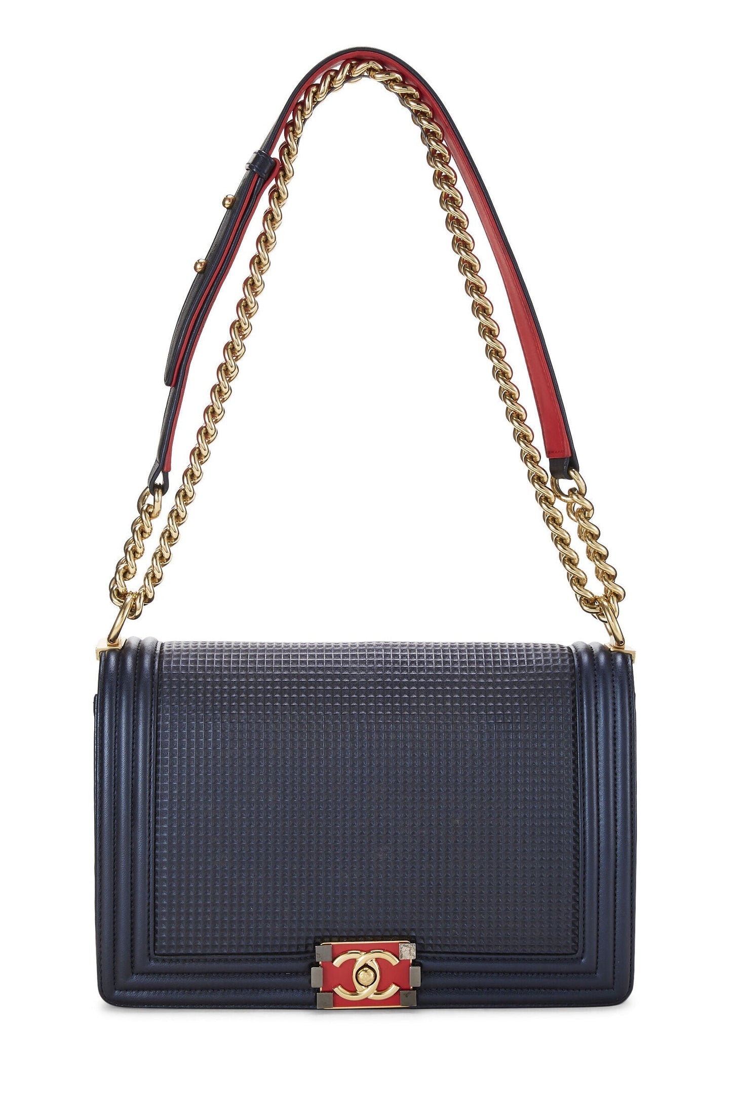 Chanel CUBE EMBOSSED LAMBSKIN NEW BOY Handbag